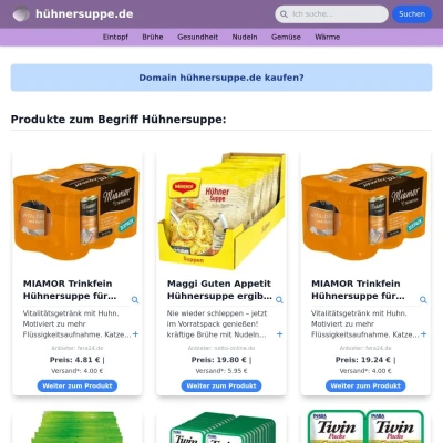 Screenshot hühnersuppe.de