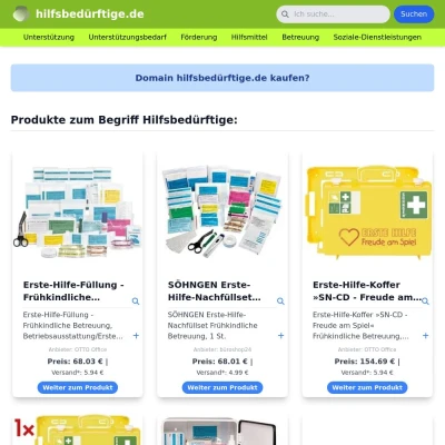 Screenshot hilfsbedürftige.de
