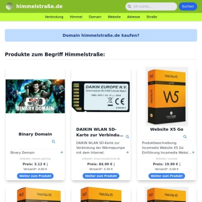 Screenshot himmelstraße.de