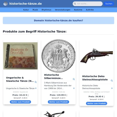 Screenshot historische-tänze.de