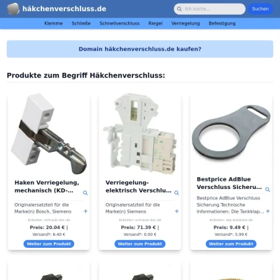 Screenshot häkchenverschluss.de