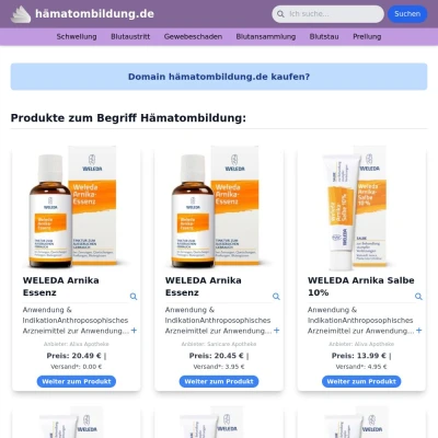 Screenshot hämatombildung.de