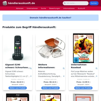 Screenshot händlerauskunft.de