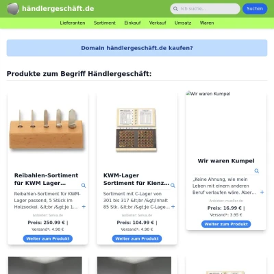 Screenshot händlergeschäft.de