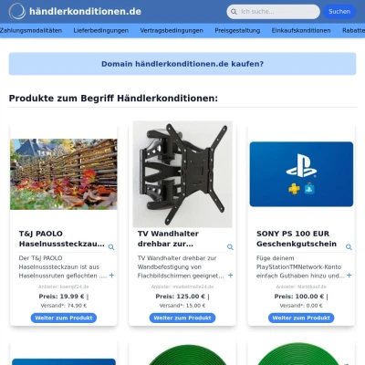 Screenshot händlerkonditionen.de