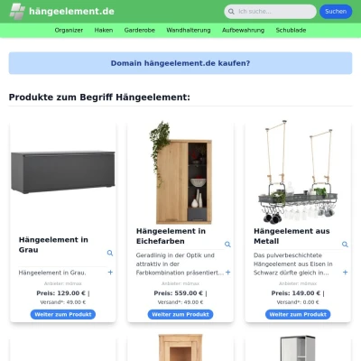 Screenshot hängeelement.de