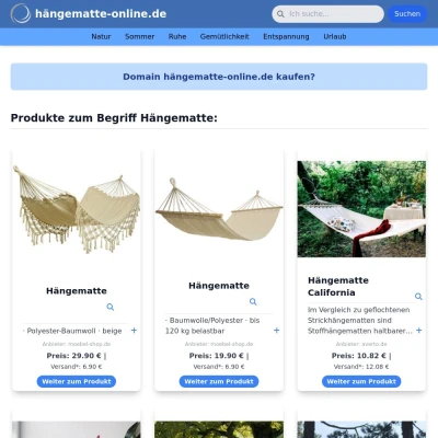 Screenshot hängematte-online.de