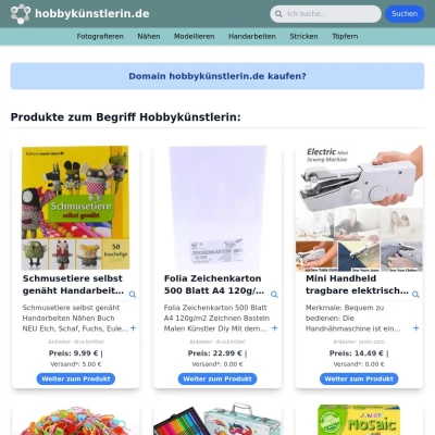 Screenshot hobbykünstlerin.de
