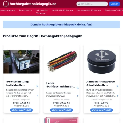 Screenshot hochbegabtenpädagogik.de