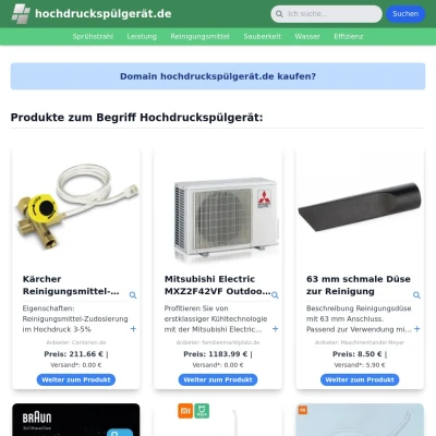 Screenshot hochdruckspülgerät.de