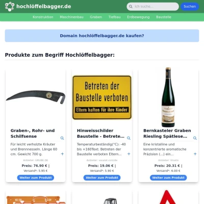 Screenshot hochlöffelbagger.de