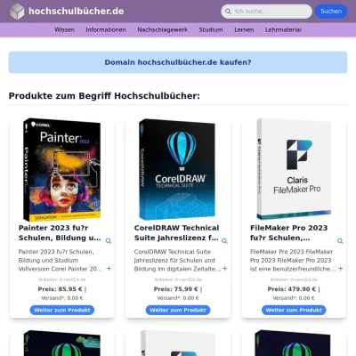 Screenshot hochschulbücher.de