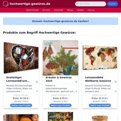 Screenshot hochwertige-gewürze.de