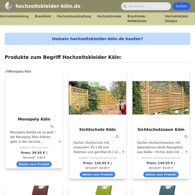 Screenshot hochzeitskleider-köln.de