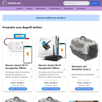 Screenshot hoftür.de