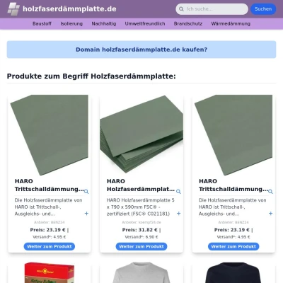 Screenshot holzfaserdämmplatte.de