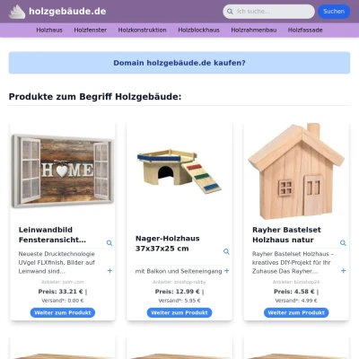 Screenshot holzgebäude.de
