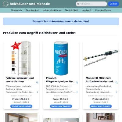 Screenshot holzhäuser-und-mehr.de