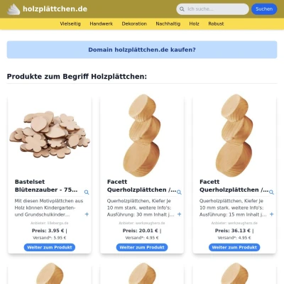 Screenshot holzplättchen.de