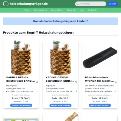 Screenshot holzschalungsträger.de