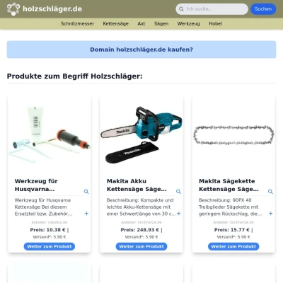 Screenshot holzschläger.de