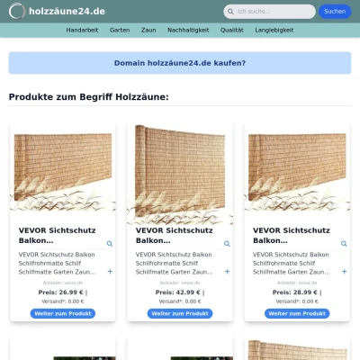 Screenshot holzzäune24.de