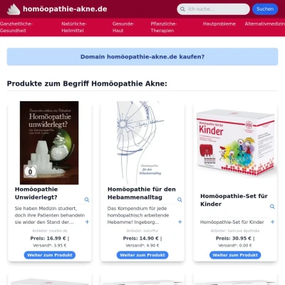 Screenshot homöopathie-akne.de