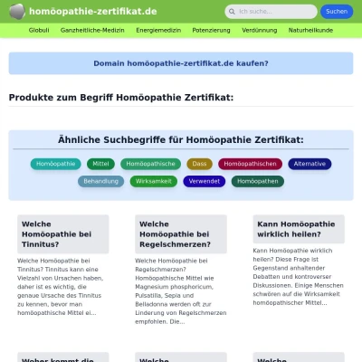 Screenshot homöopathie-zertifikat.de