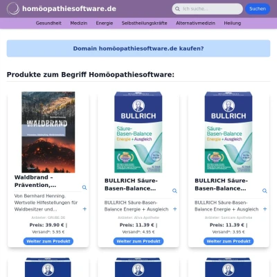 Screenshot homöopathiesoftware.de