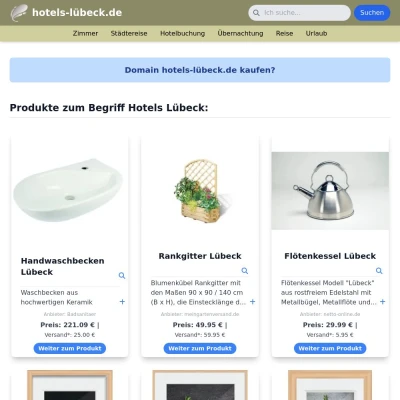 Screenshot hotels-lübeck.de