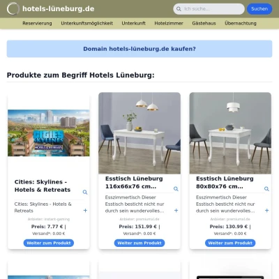 Screenshot hotels-lüneburg.de