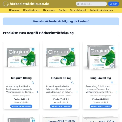 Screenshot hörbeeinträchtigung.de