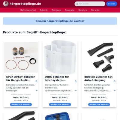 Screenshot hörgerätepflege.de