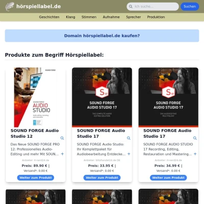 Screenshot hörspiellabel.de