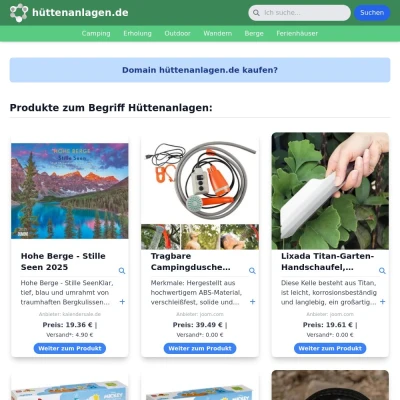 Screenshot hüttenanlagen.de