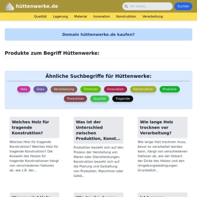 Screenshot hüttenwerke.de