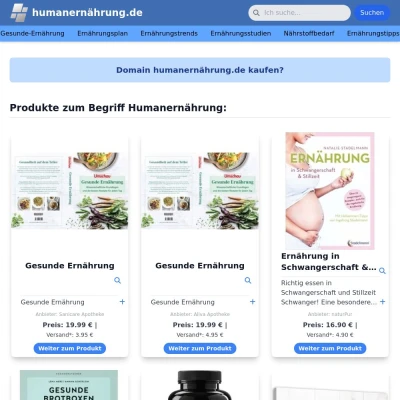 Screenshot humanernährung.de