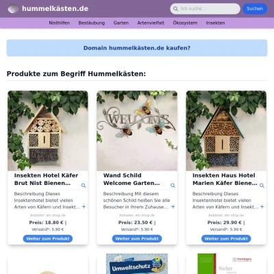 Screenshot hummelkästen.de