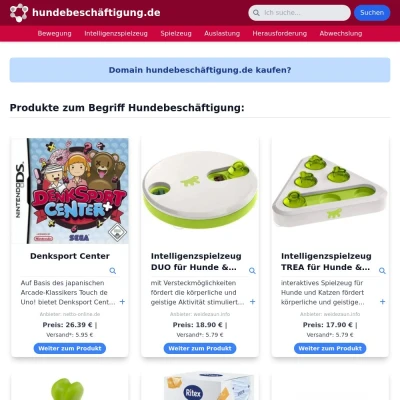 Screenshot hundebeschäftigung.de