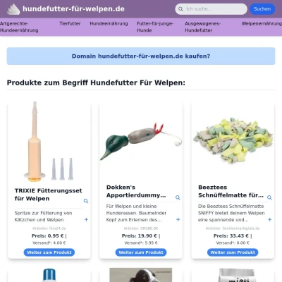 Screenshot hundefutter-für-welpen.de