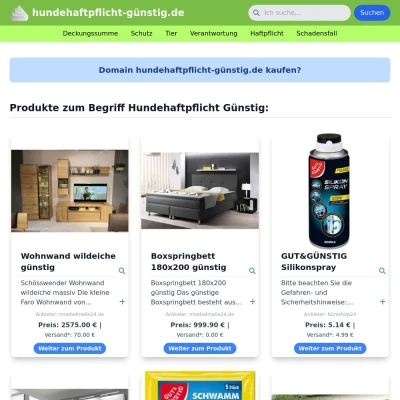 Screenshot hundehaftpflicht-günstig.de