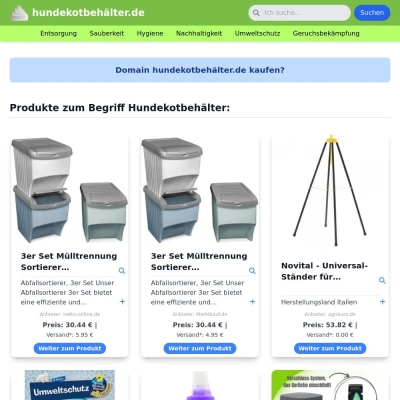 Screenshot hundekotbehälter.de