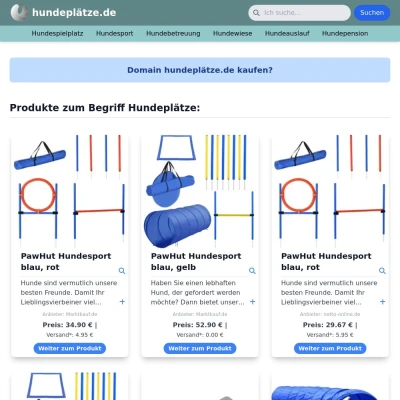 Screenshot hundeplätze.de