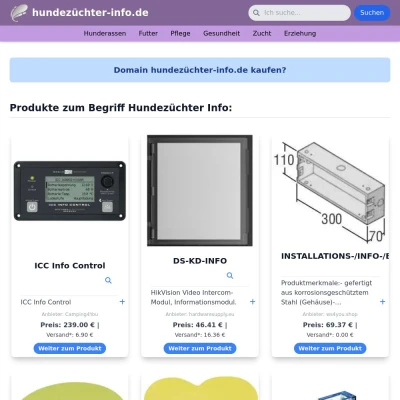 Screenshot hundezüchter-info.de