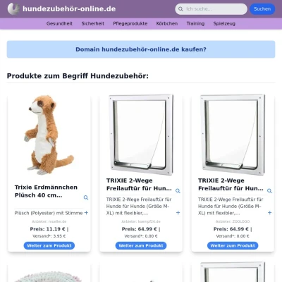 Screenshot hundezubehör-online.de