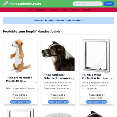 Screenshot hundezubehör24.de