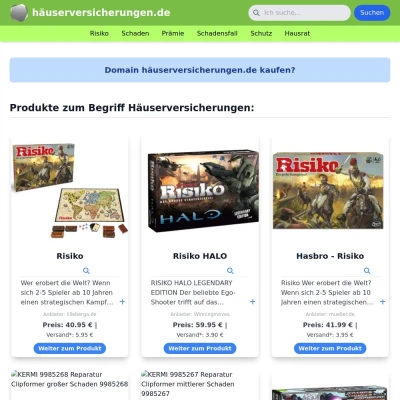 Screenshot häuserversicherungen.de