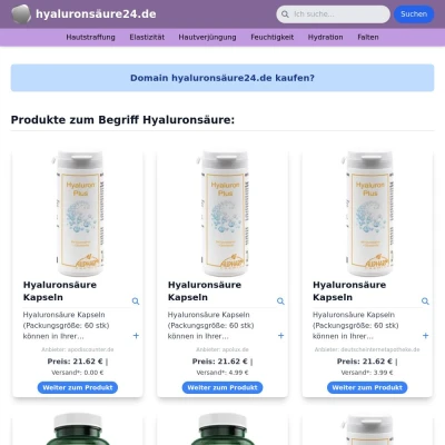 Screenshot hyaluronsäure24.de