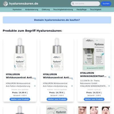 Screenshot hyaluronsäuren.de