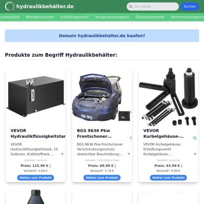 Screenshot hydraulikbehälter.de